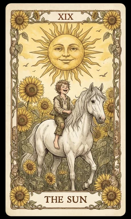 The Sun, in the Wildflower deck style
